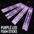 purple foam stick with names on them in space